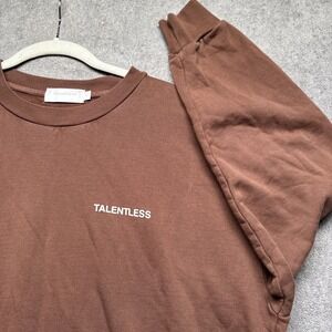 Talentless Brown Crewneck Sweatshirt Heavyweight Cotton Streetwear Medium‎